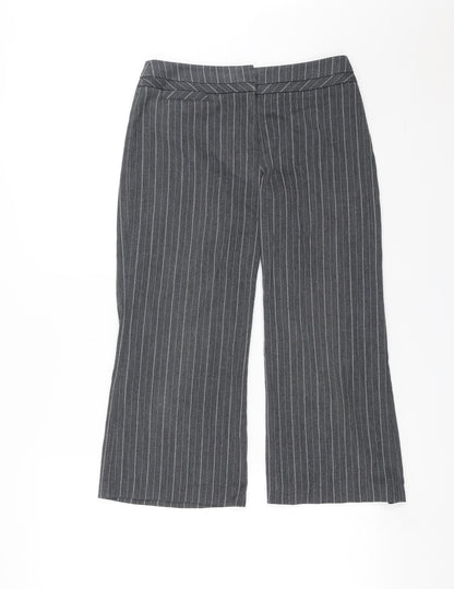 Womens UK Size 6 Marks and Spencer Regular Fit Cropped Grey Trousers