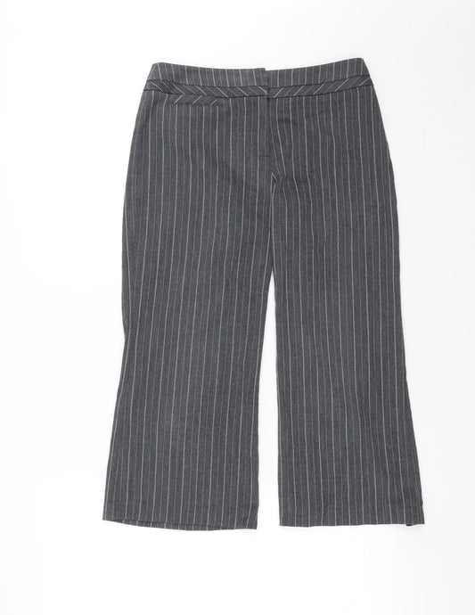 Womens UK Size 6 Marks and Spencer Regular Fit Cropped Grey Trousers