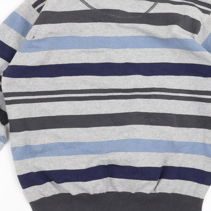 Cedar Wood State Mens Grey Striped  Pullover Jumper Size M