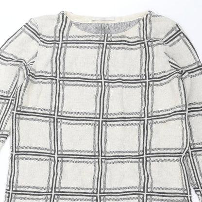 George Womens Beige Check  Pullover Jumper Size 12