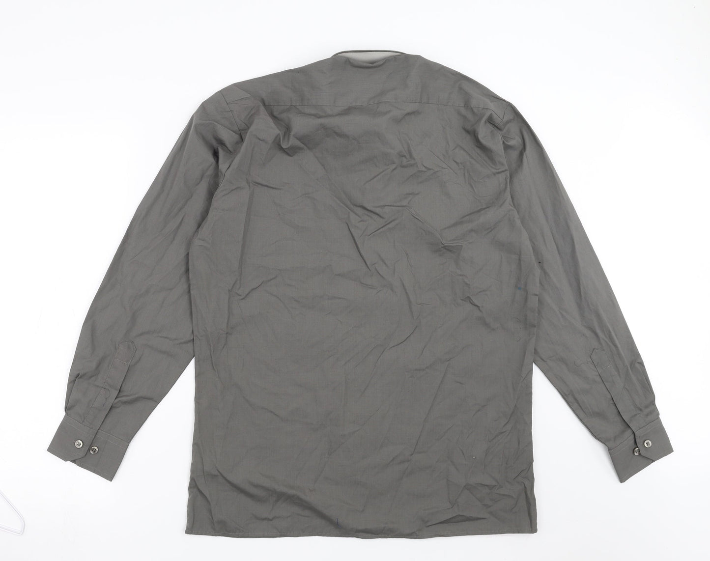 Mens UK Size 15 Premier Grey  Button-Up Long Sleeve Casual Shirt