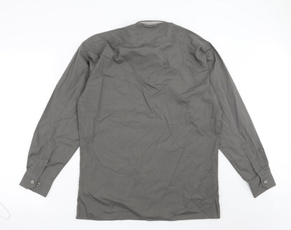 Mens UK Size 15 Premier Grey  Button-Up Long Sleeve Casual Shirt
