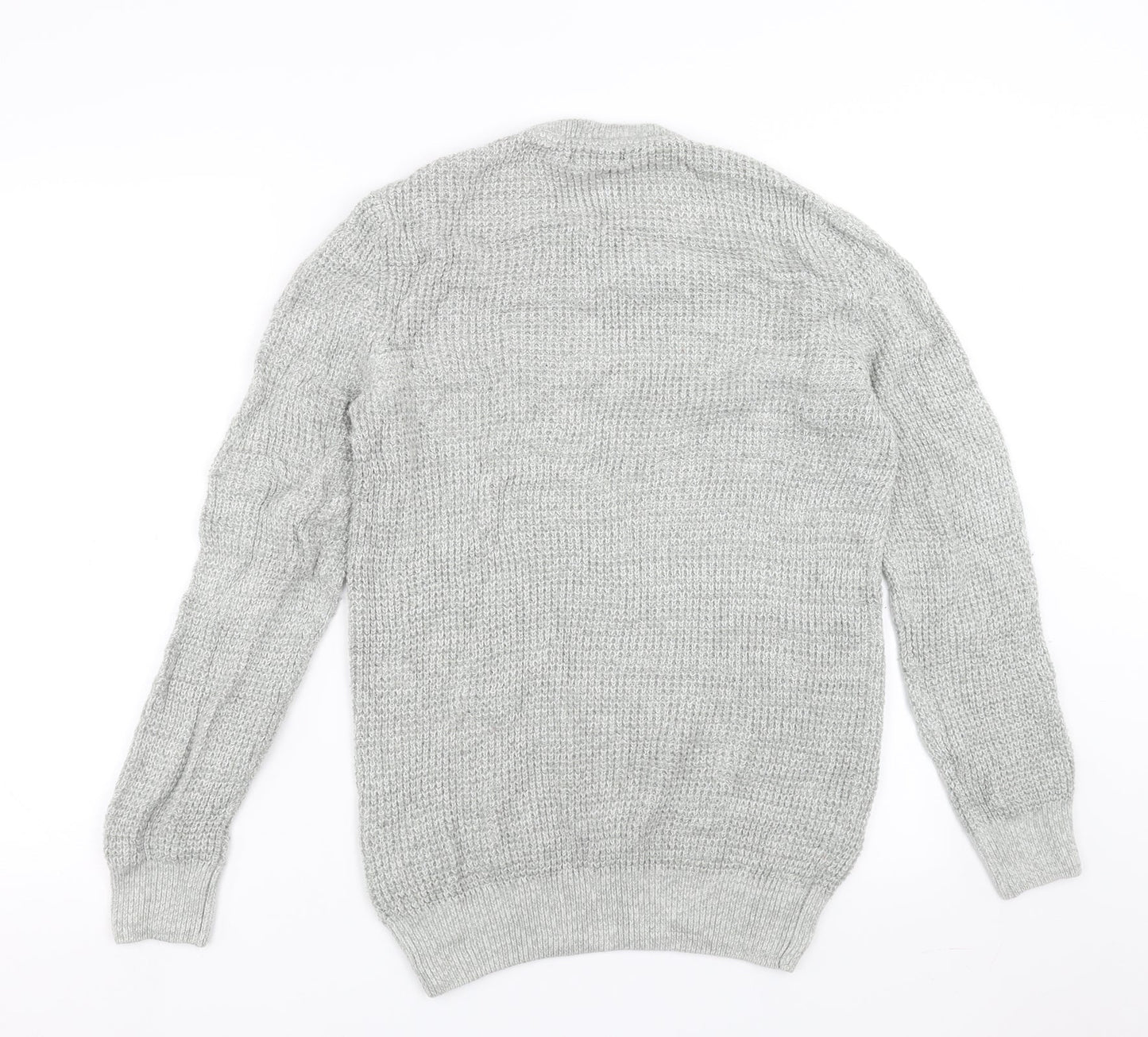 New Look Mens Grey  Knit Pullover Jumper Size XS