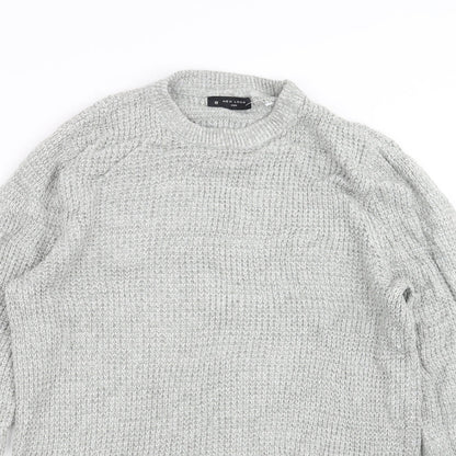 New Look Mens Grey  Knit Pullover Jumper Size XS