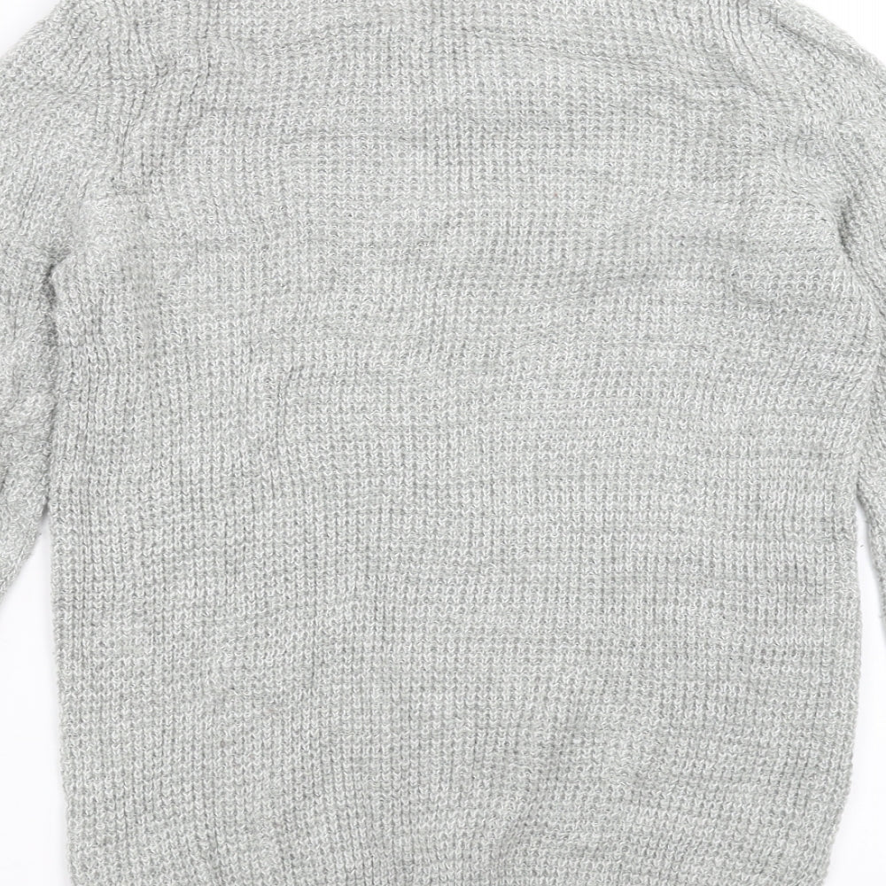 New Look Mens Grey  Knit Pullover Jumper Size XS