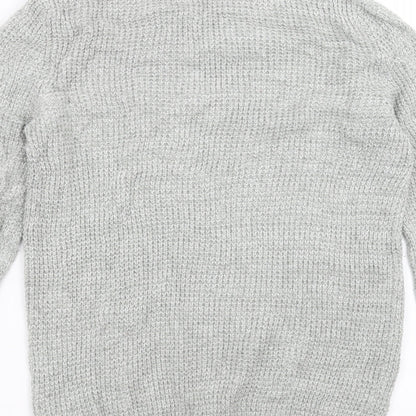 New Look Mens Grey  Knit Pullover Jumper Size XS