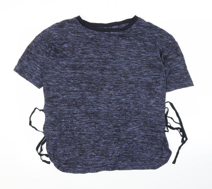 Preworn Womens Blue   Basic T-Shirt Size L  - Split down sides