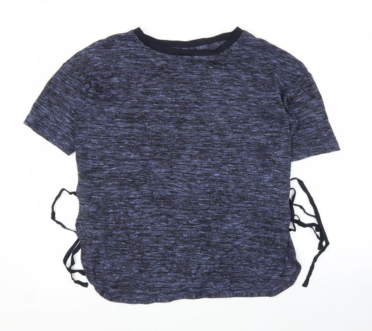 Preworn Womens Blue   Basic T-Shirt Size L  - Split down sides