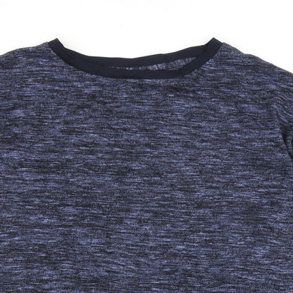 Preworn Womens Blue   Basic T-Shirt Size L  - Split down sides