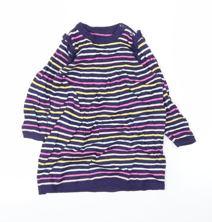 TU Girls Purple Striped  Jumper Dress  Size 18-24 Months