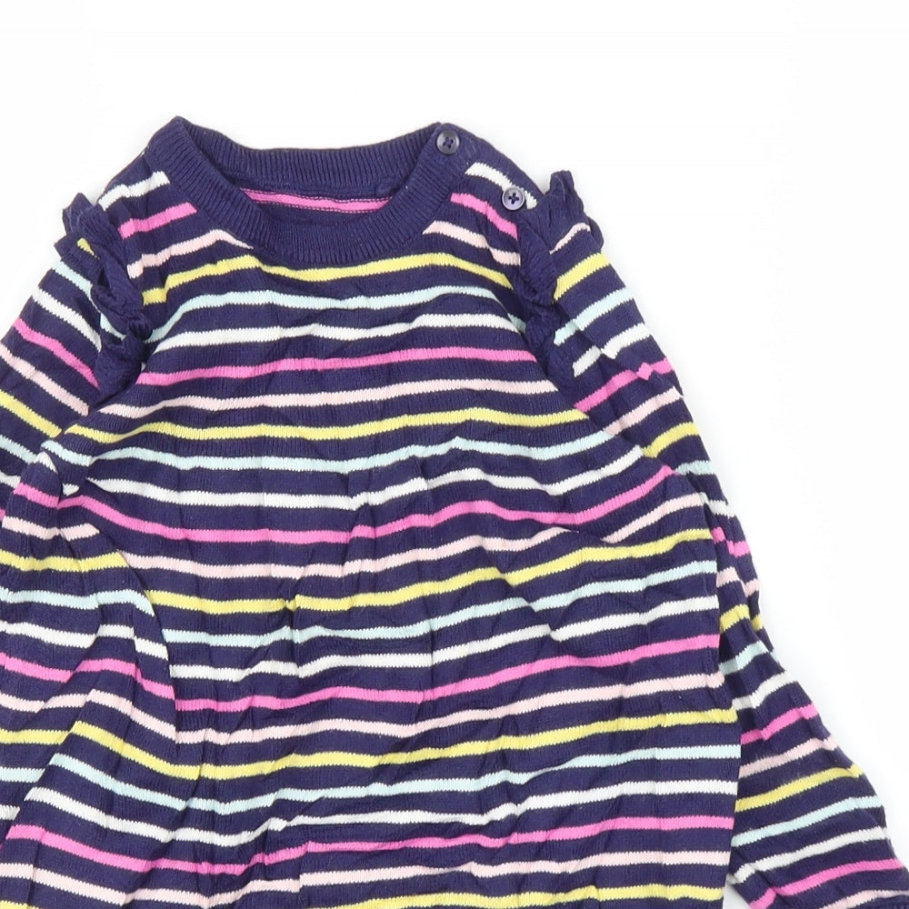 TU Girls Purple Striped  Jumper Dress  Size 18-24 Months