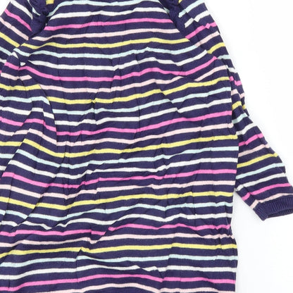 TU Girls Purple Striped  Jumper Dress  Size 18-24 Months