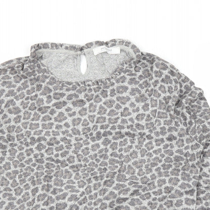 Promod Womens Grey Animal Print  Basic Blouse Size M  - Leopard print