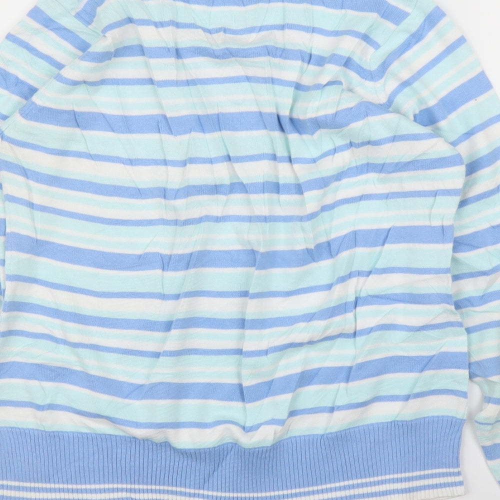EWM Womens Blue Striped  Pullover Jumper Size 14