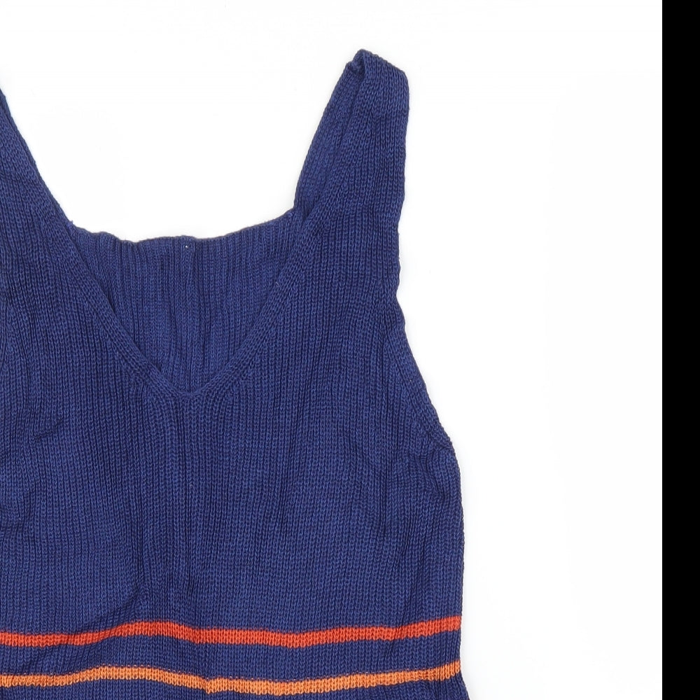 Womens UK Size L Preworn Blue Basic Tank