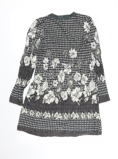 Preworn Womens Grey Floral  Jumper Dress  Size M