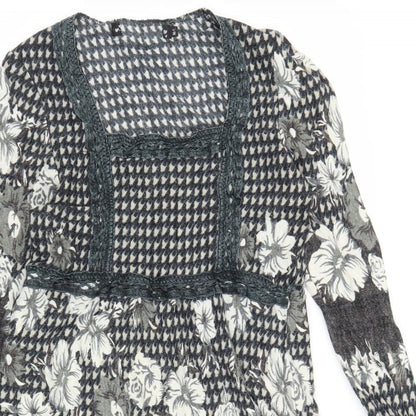 Preworn Womens Grey Floral  Jumper Dress  Size M