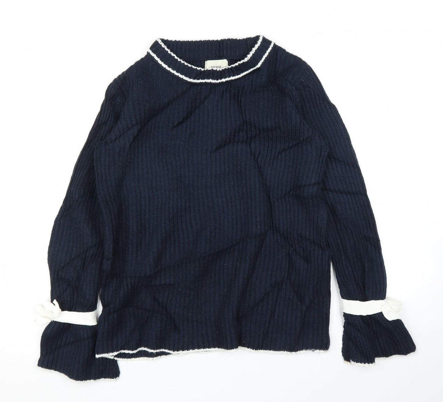 Womens UK Size S Papaya Blue Pullover Jumper