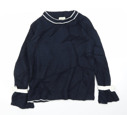 Womens UK Size S Papaya Blue Pullover Jumper
