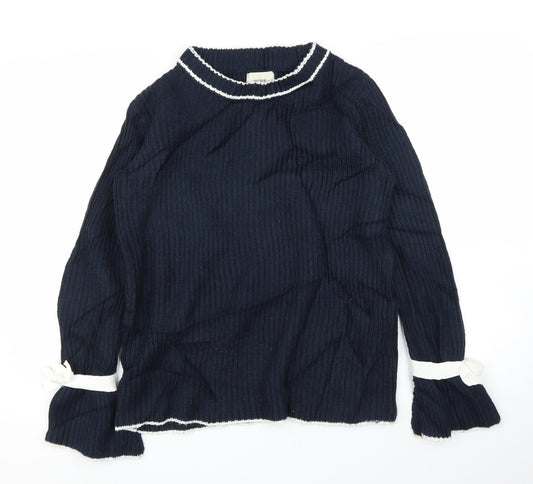 Womens UK Size S Papaya Blue Pullover Jumper