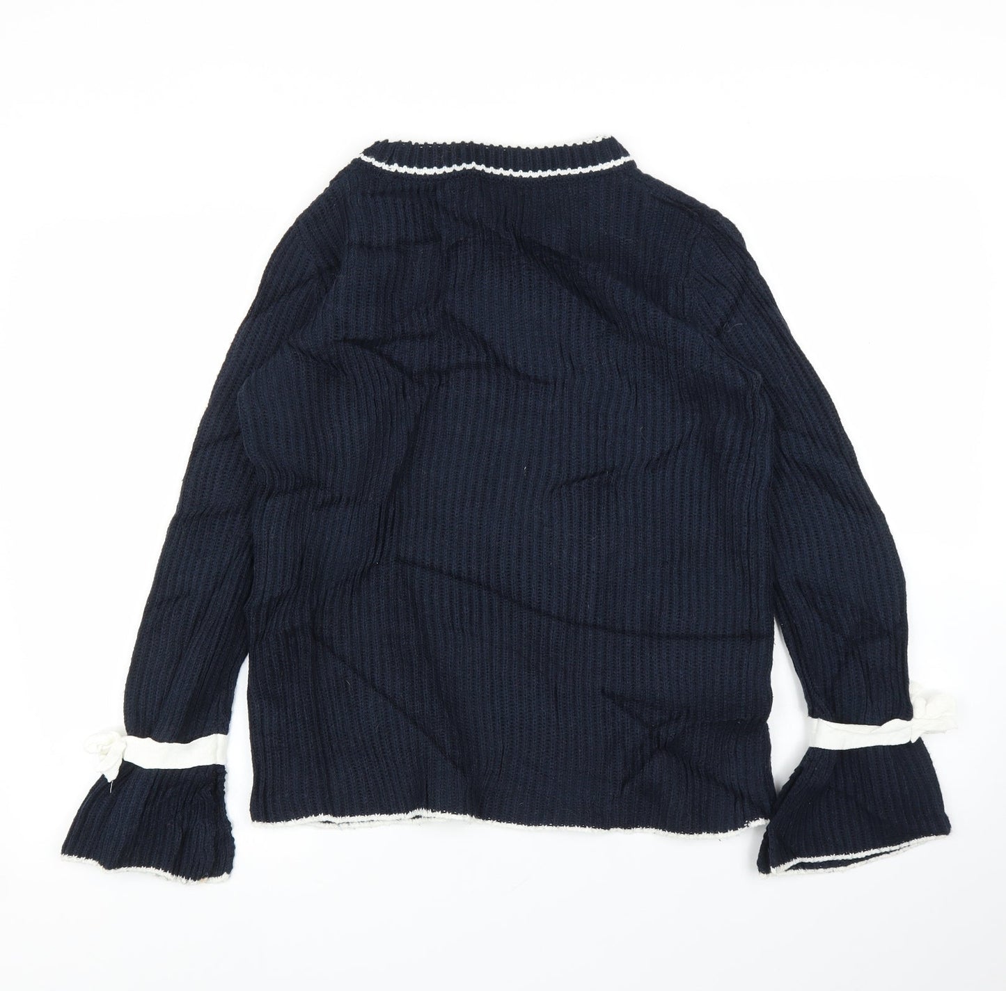 Womens UK Size S Papaya Blue Pullover Jumper