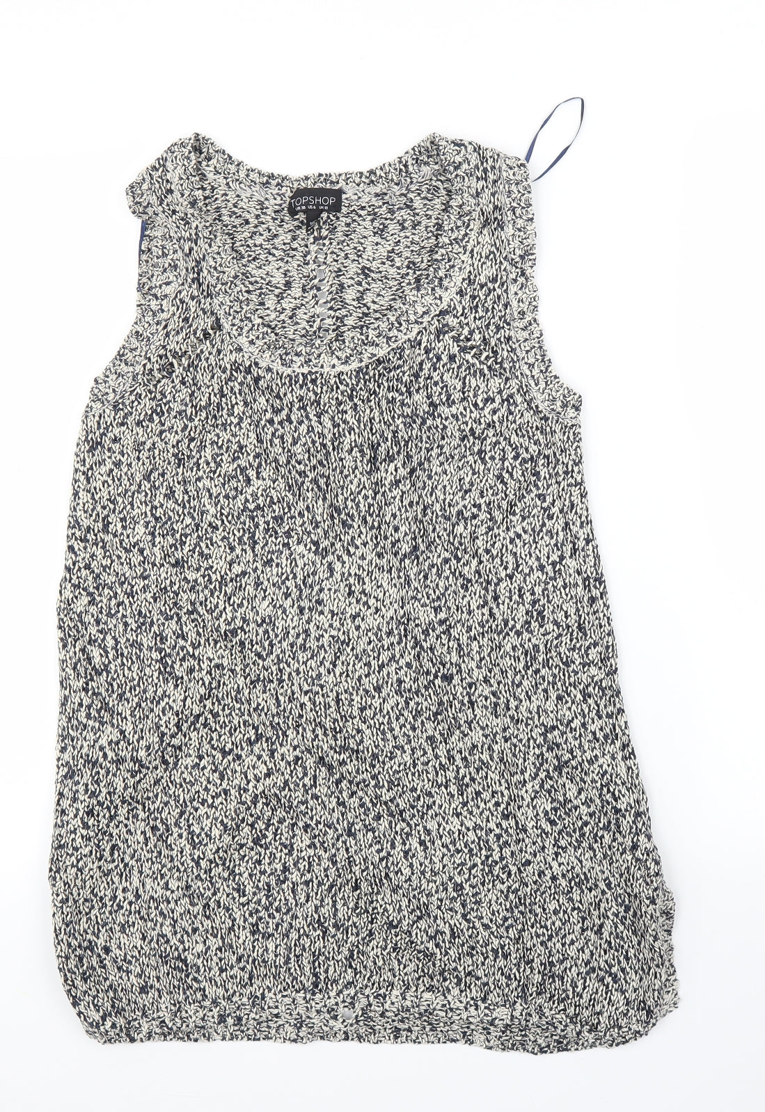 Womens UK Size 10 Topshop Grey Tunic Blouse