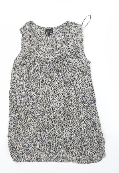 Womens UK Size 10 Topshop Grey Tunic Blouse