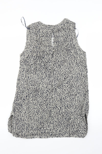 Womens UK Size 10 Topshop Grey Tunic Blouse