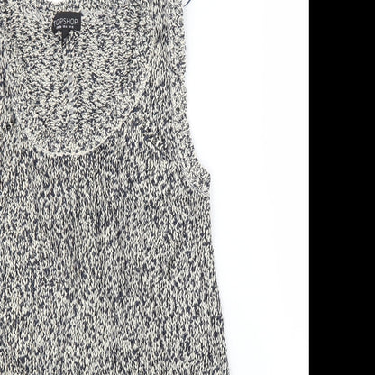 Womens UK Size 10 Topshop Grey Tunic Blouse