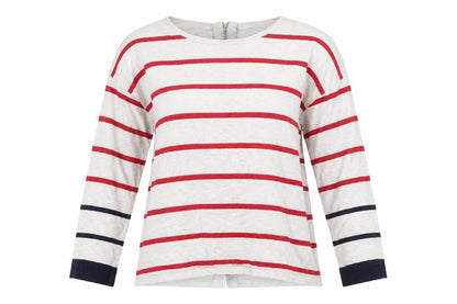 89th & Madison Womens Beige Striped  Pullover Jumper Size M