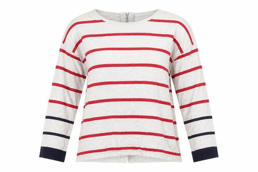 89th & Madison Womens Beige Striped  Pullover Jumper Size M