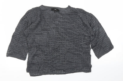 Womens UK Size 8 NEXT Grey Basic Blouse