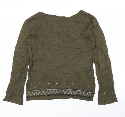 Womens UK Size L Linea Green Pullover Jumper