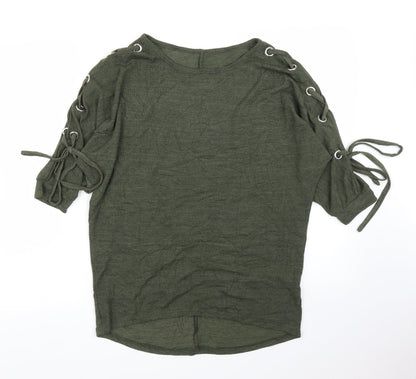 Womens UK Size S New Look Green Basic Blouse