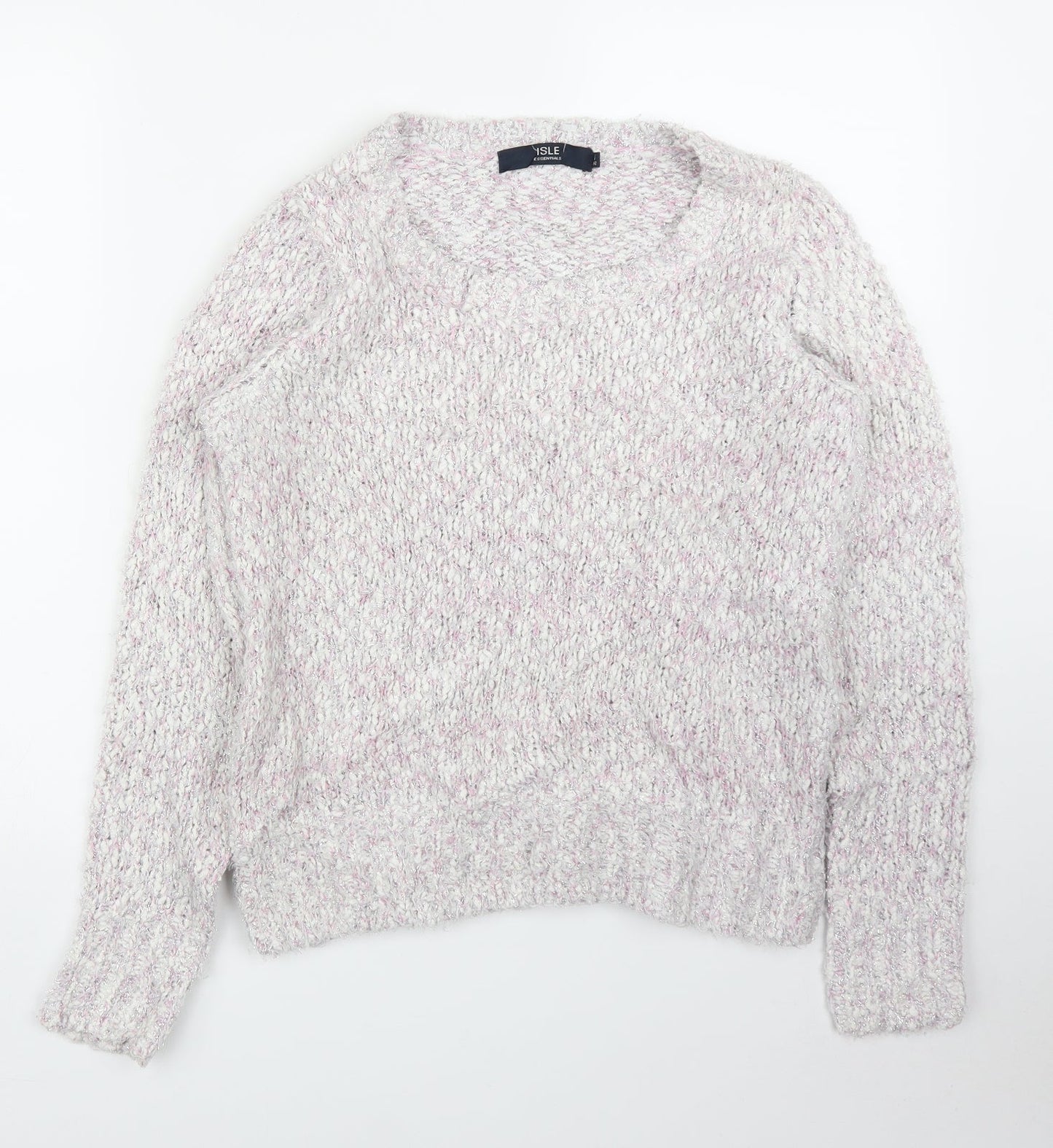 Womens UK Size S Isle Pink Pullover Jumper