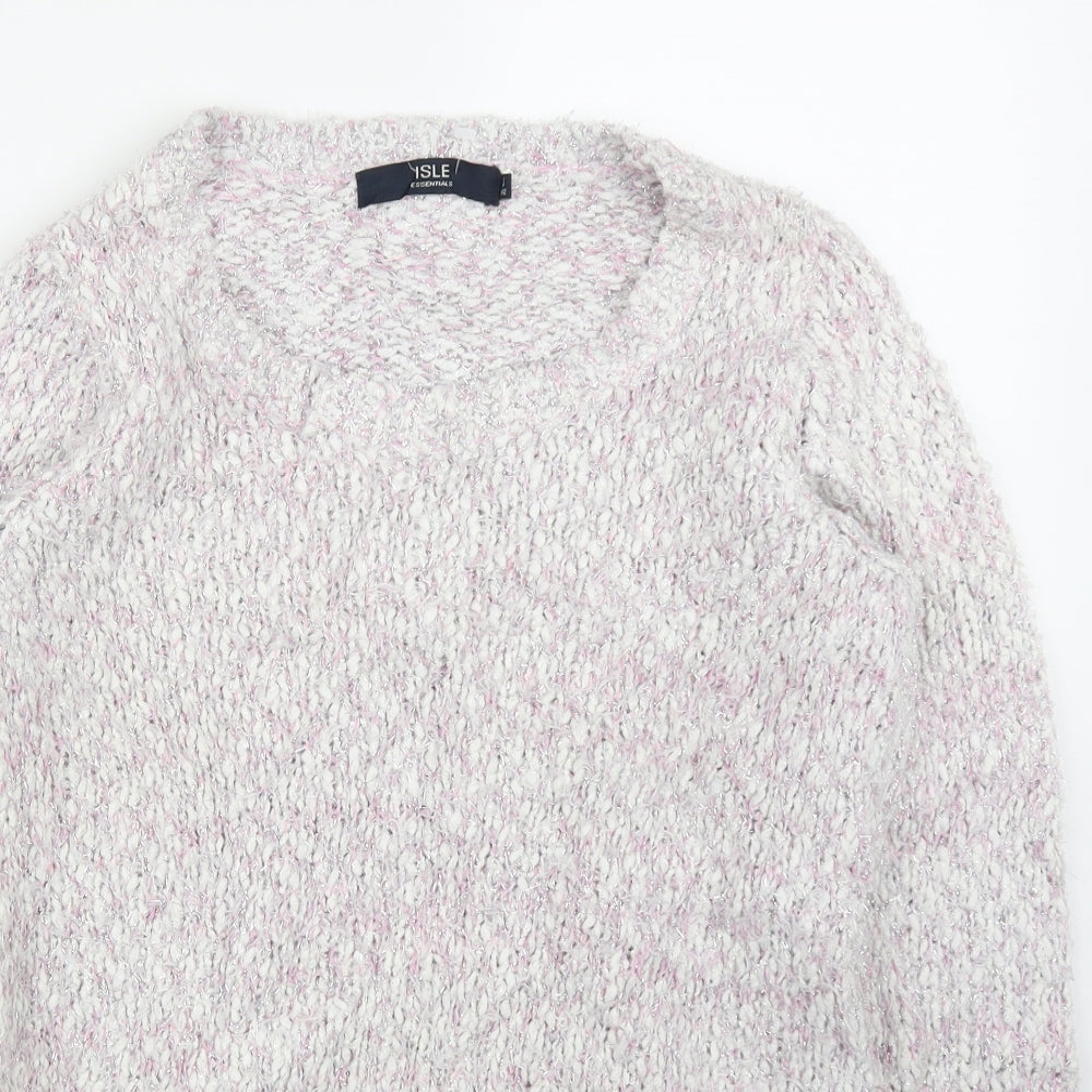 Womens UK Size S Isle Pink Pullover Jumper