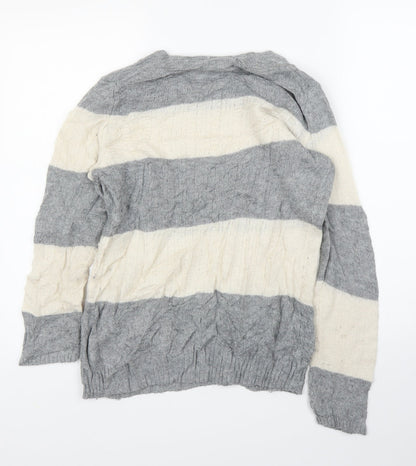 Gap Womens Grey Striped  Cape Jumper Size M