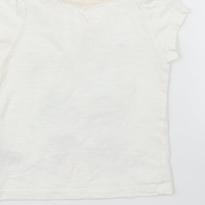Mothercare Girls White   Basic T-Shirt Size 9-12 Months  - Rabbit