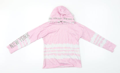 Matalan Girls Pink   Pullover Hoodie Size 9 Years