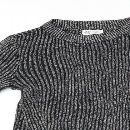 H&M  Girls Black   Pullover Jumper Size 12-13 Years