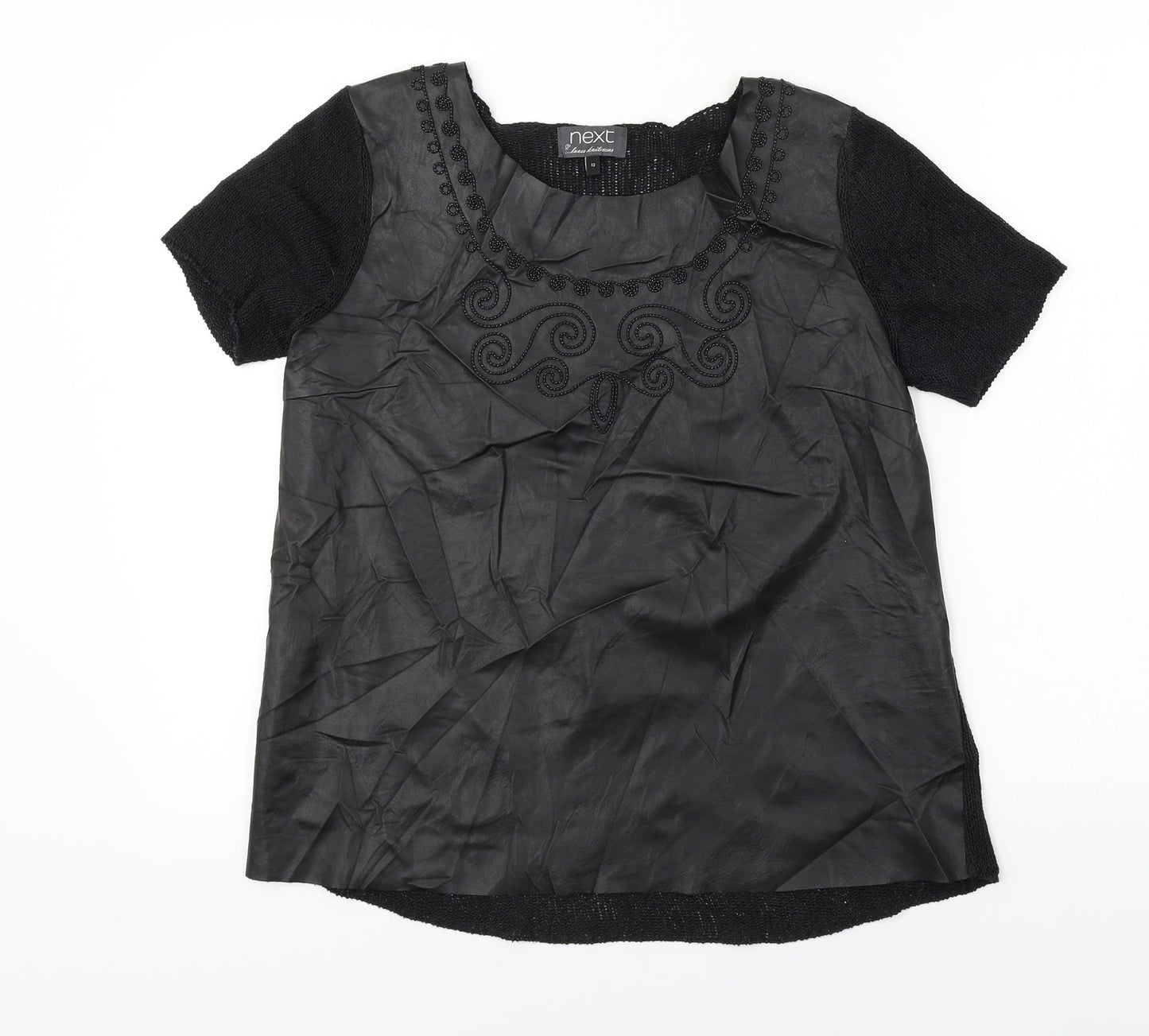 Womens UK Size 12 NEXT Black Basic T-Shirt