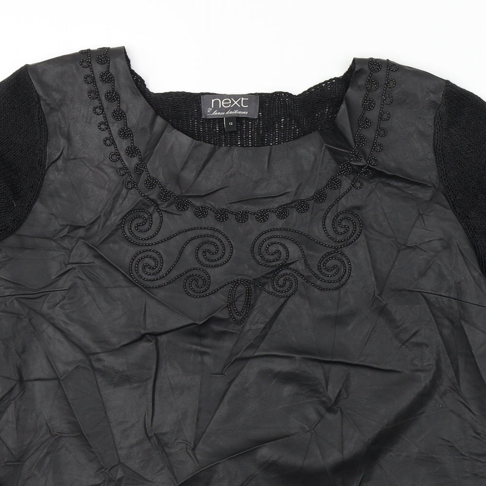 Womens UK Size 12 NEXT Black Basic T-Shirt