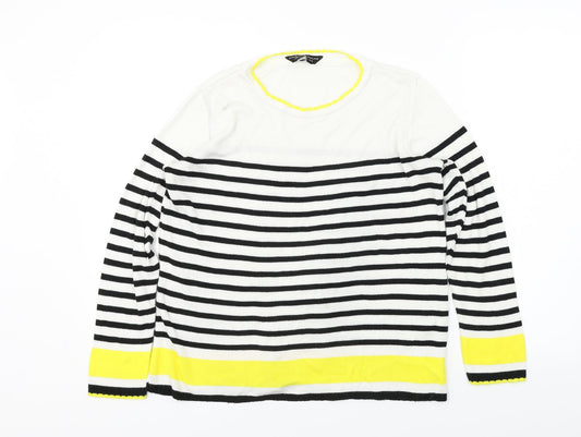 Dorothy Perkins  Womens White Striped  Pullover Jumper Size 10