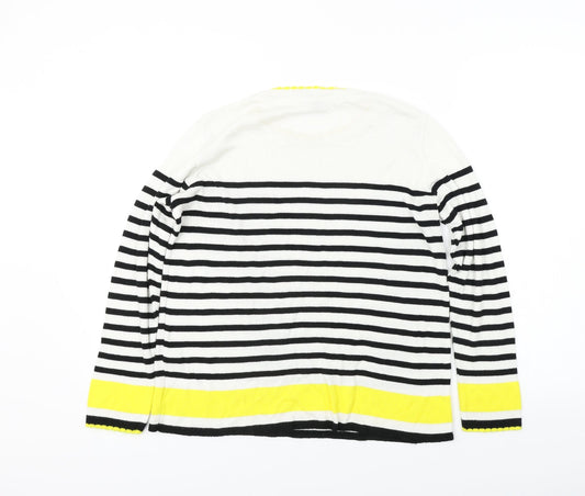 Dorothy Perkins  Womens White Striped  Pullover Jumper Size 10