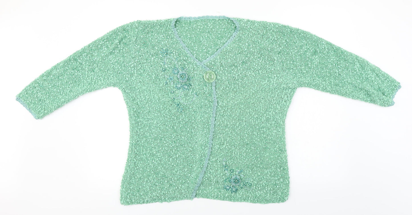 Womens UK Size L Preworn Green Pullover Jumper