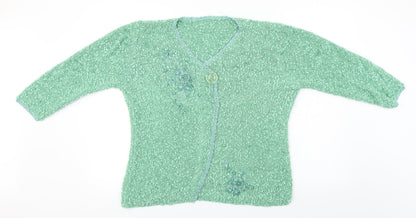 Womens UK Size L Preworn Green Pullover Jumper