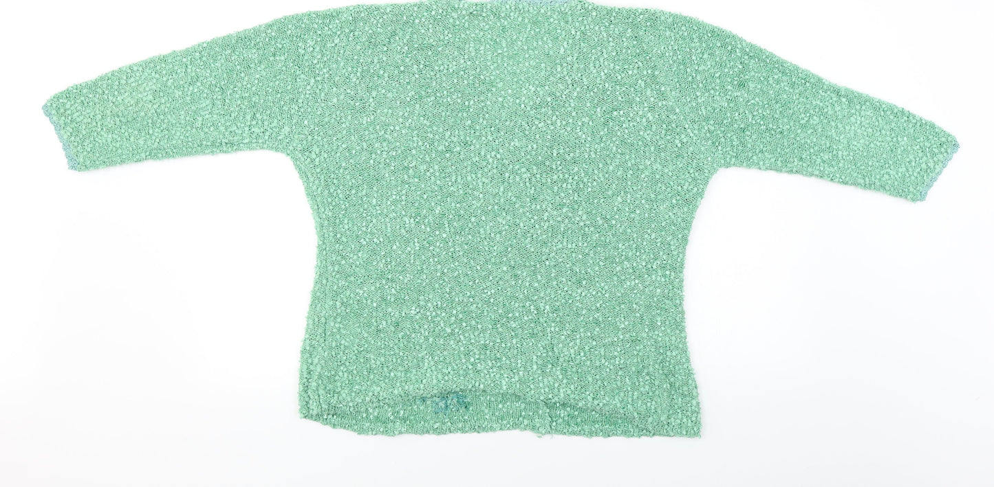 Womens UK Size L Preworn Green Pullover Jumper