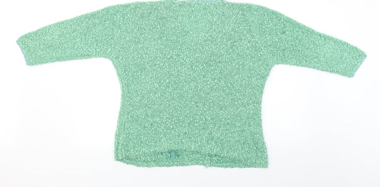 Womens UK Size L Preworn Green Pullover Jumper