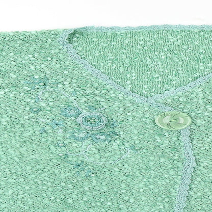 Womens UK Size L Preworn Green Pullover Jumper