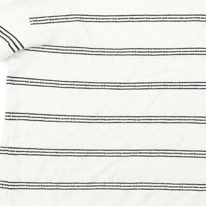 commodity Womens White Striped  Pullover Jumper Size 4